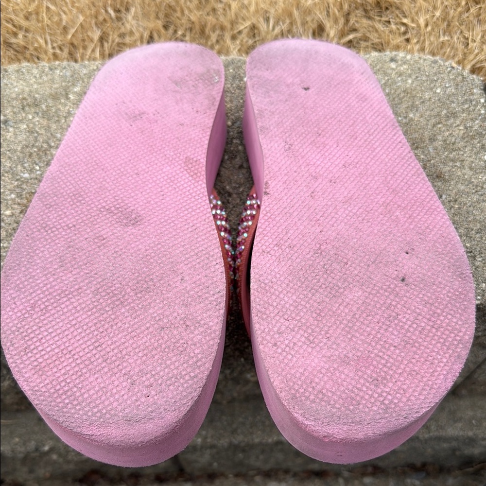 Pink Rhinestone Flip Flops - Picture 2 of 3